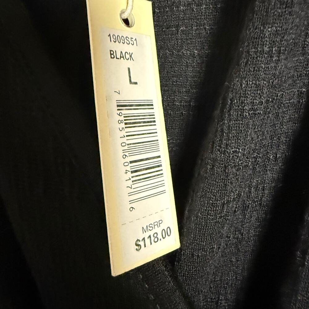 Max Studio Solid Black Flutter Short Sleeve Faux … - image 13